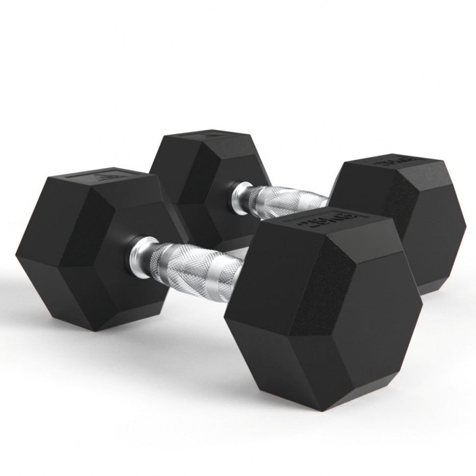 Гантели DFC гексаг. обрезиненная пара DB001-25 кг